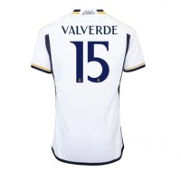Fotballdrakt Herre Real Madrid Federico Valverde #15 Hjemmedrakt 2023-24 Kortermet